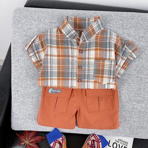 Boys short sleeve shirt two-piece set